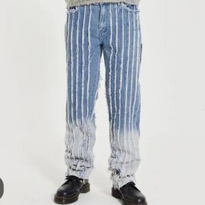 Jaded London vertigo distressed ombre straight fit denim jeans 28 - 32 unisex